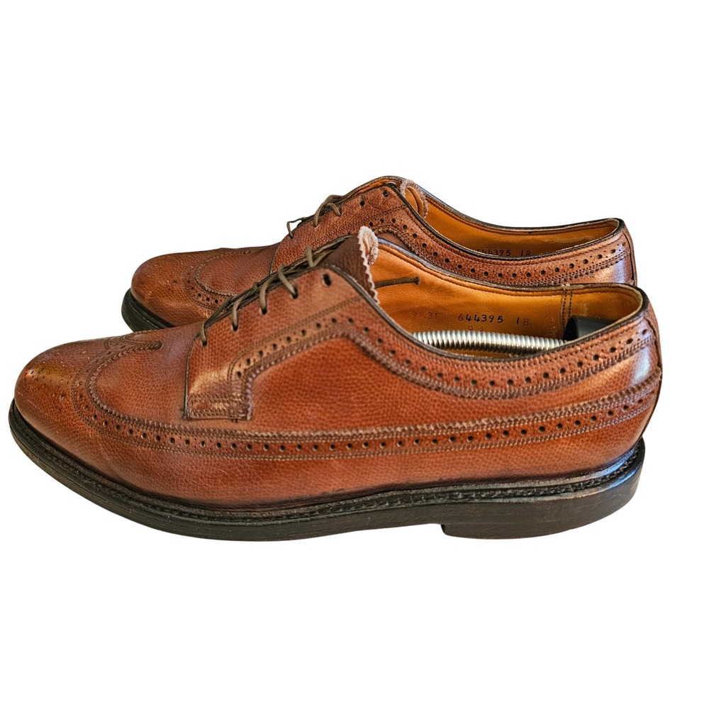 Vintage Florsheim Imperial Kenmoor 97625 V-Cleat Pebble Longwing Bluchers 9.5 3E